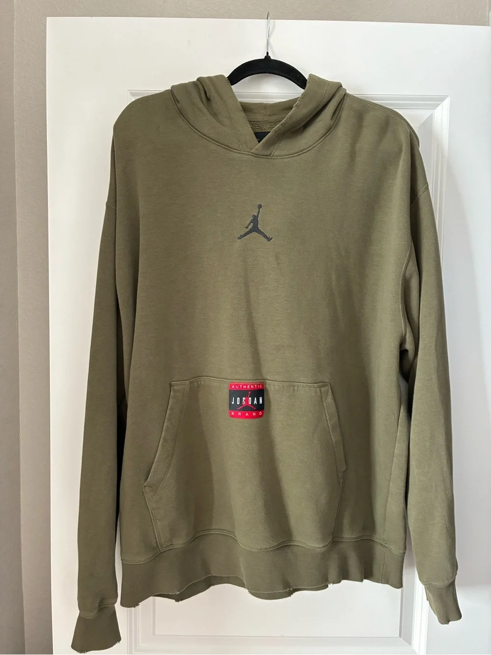 Men Jordan hoodie with graphic text 'WHO SAID MAN WAS NOT MEANT TO FLY?'